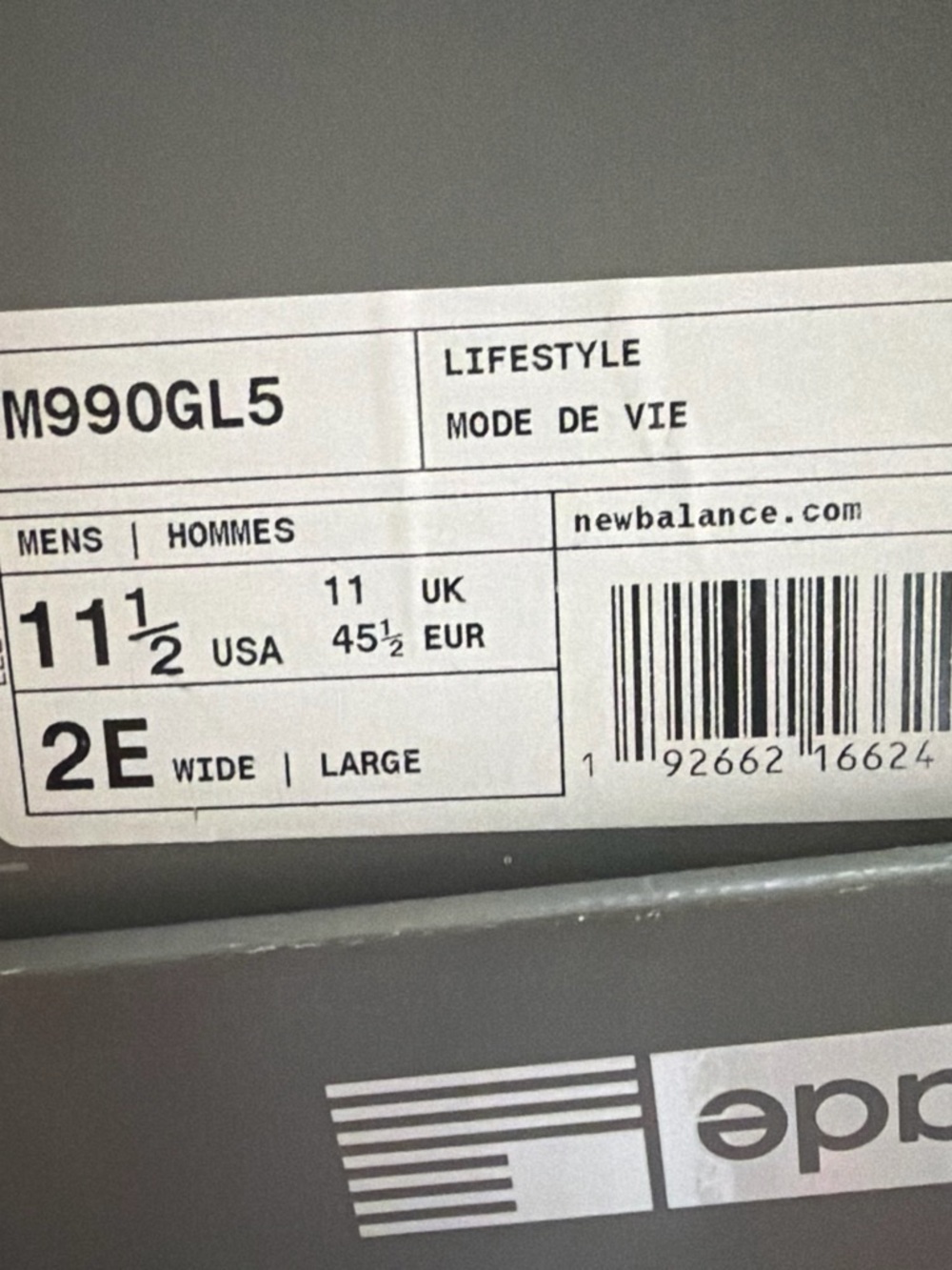 New Balance Men's Light Gray and Dark Gray Running Sneakers - Picture 4 of 4